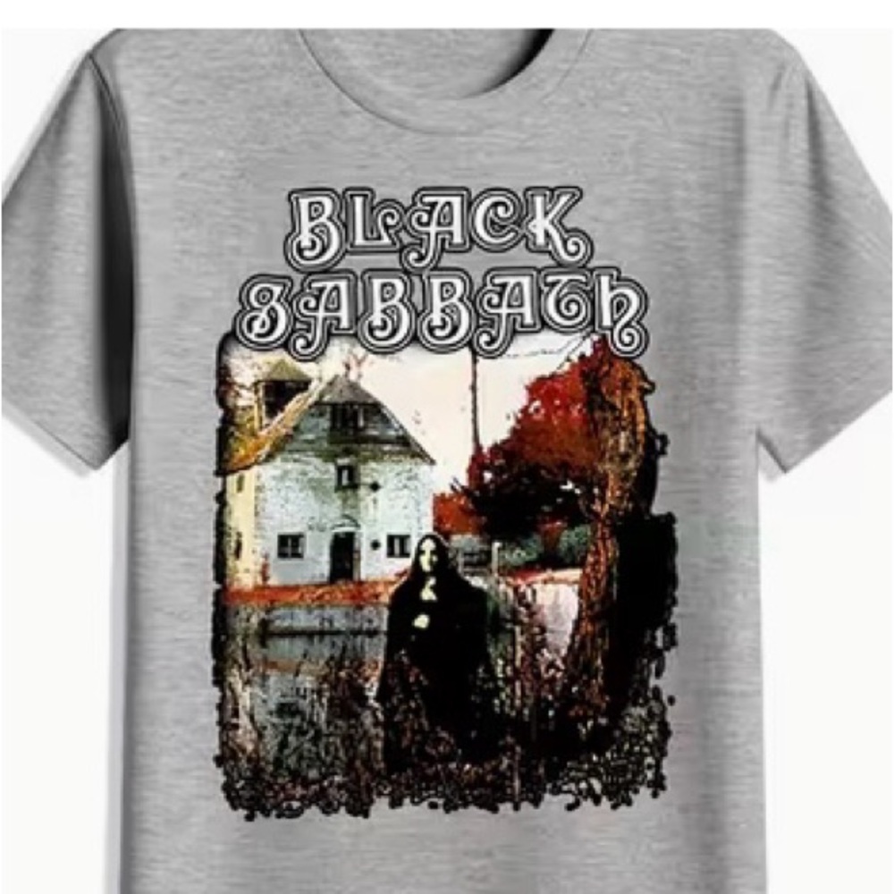 Black Sabbath Graphic Band T Shirt Gray Men’s XL Heavy Metal Tee